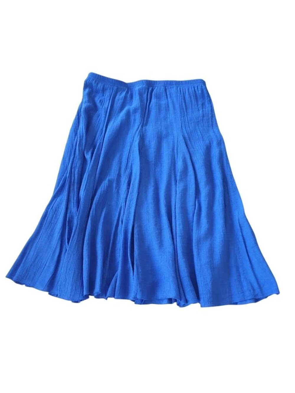 Westport Blue Elastic Waist A Line Womens Skirt Size L Flowy Lightweight Fabric